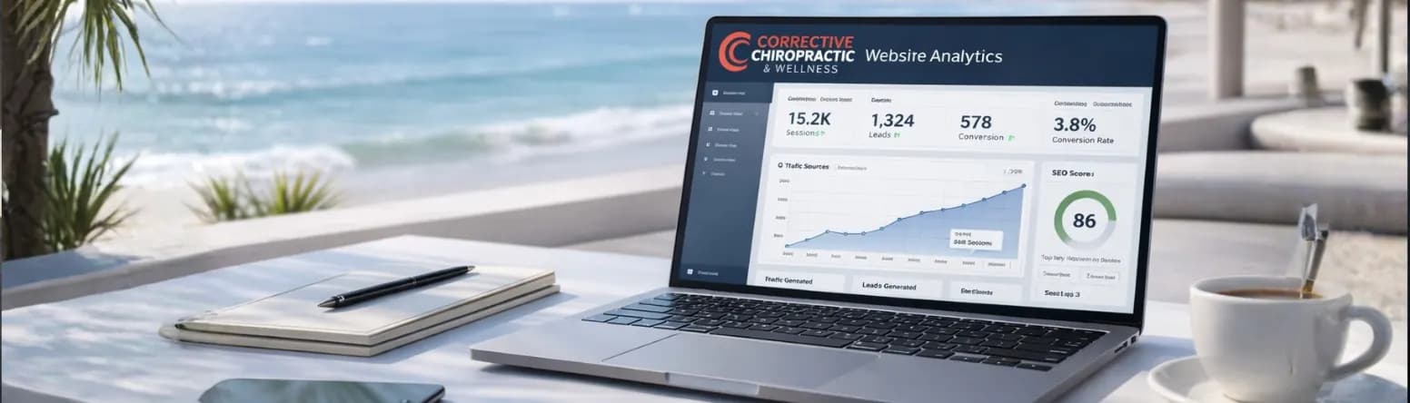 Website analytics dashboard showing digital growth results