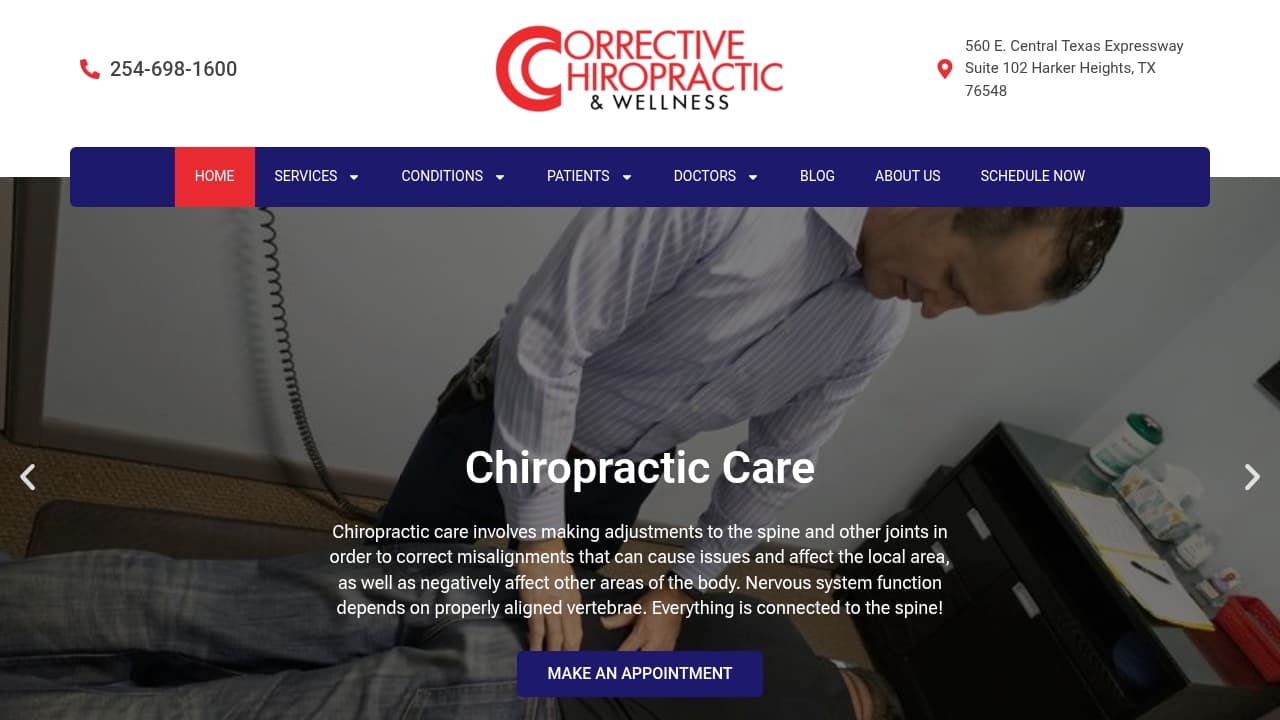 Corrective Chiropractic & Wellness website by Revolution Web Studios
