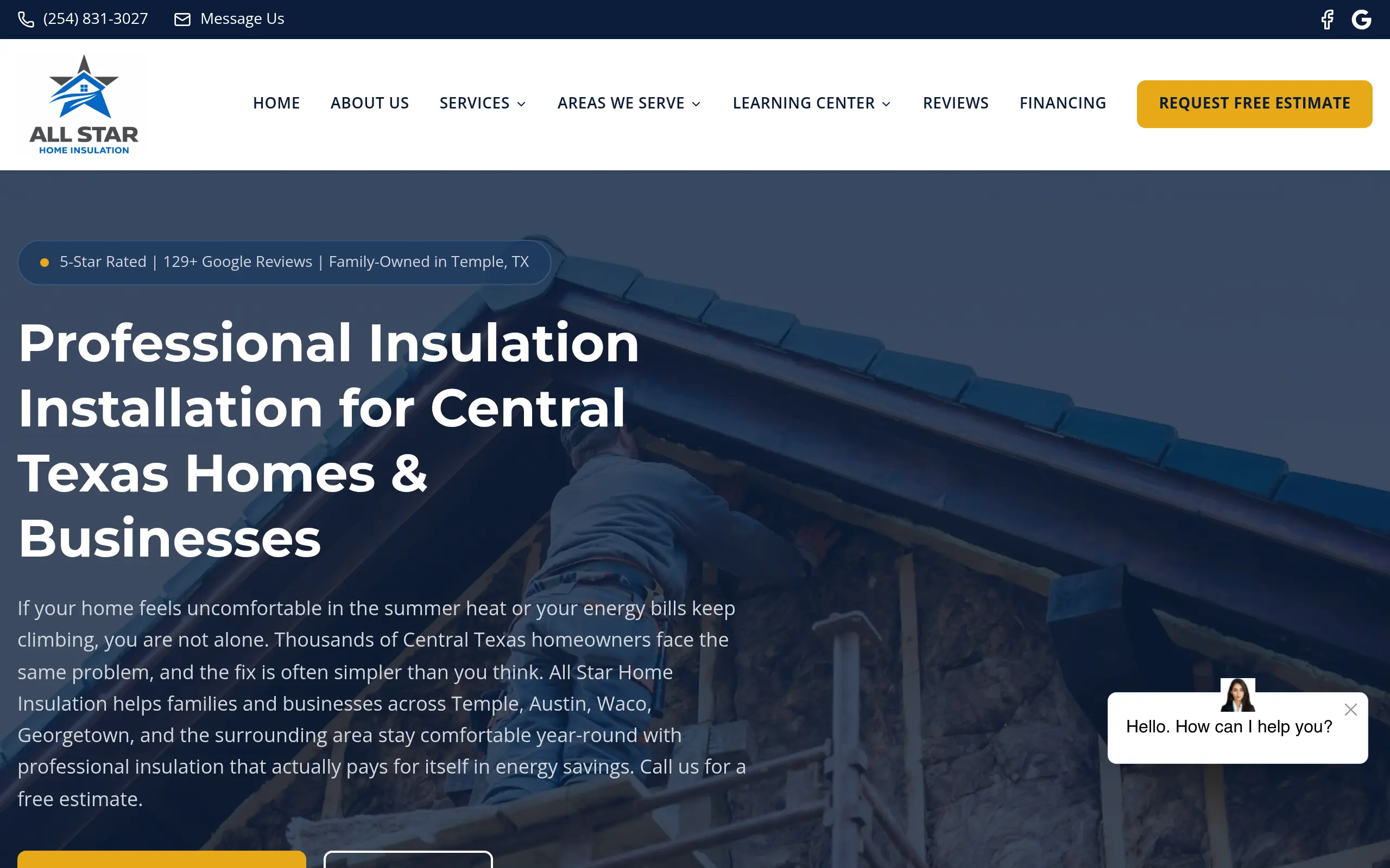 All Star Home Insulation website built by Revolution Web Studios