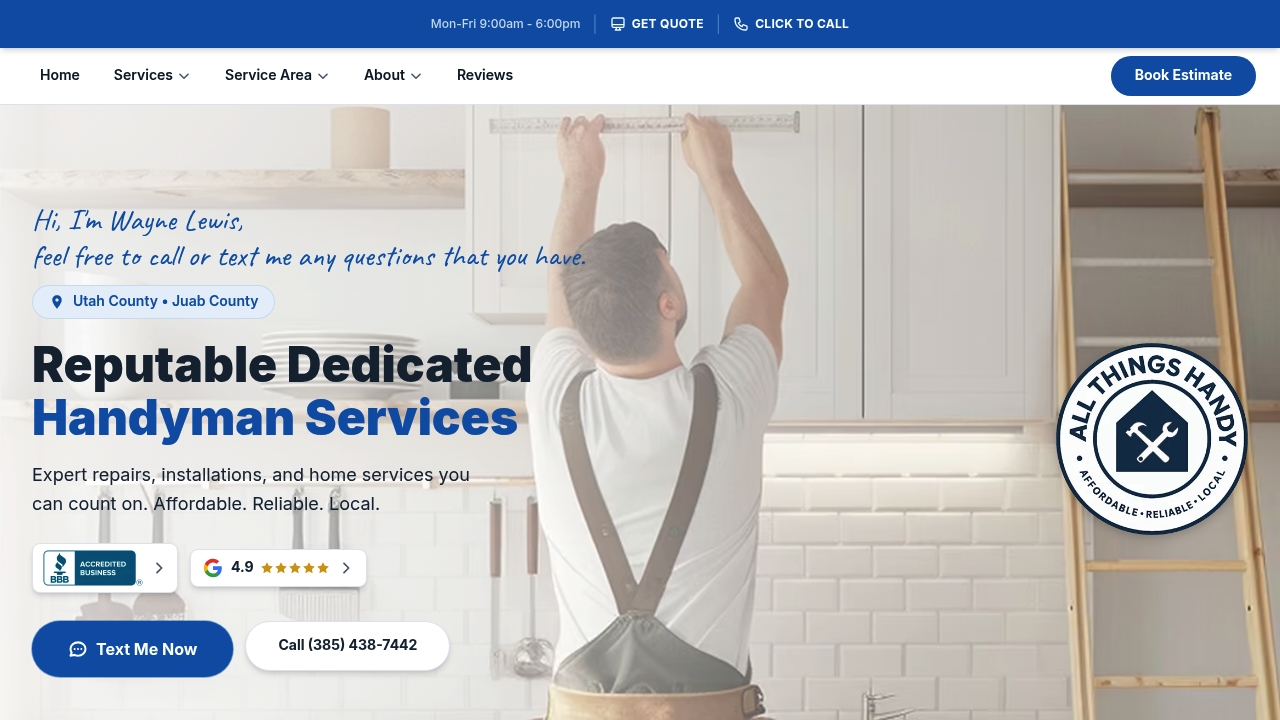 All Things Handy website by Revolution Web Studios
